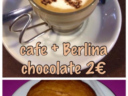 Cafe + Berlina chocolate en el prat de llobregat