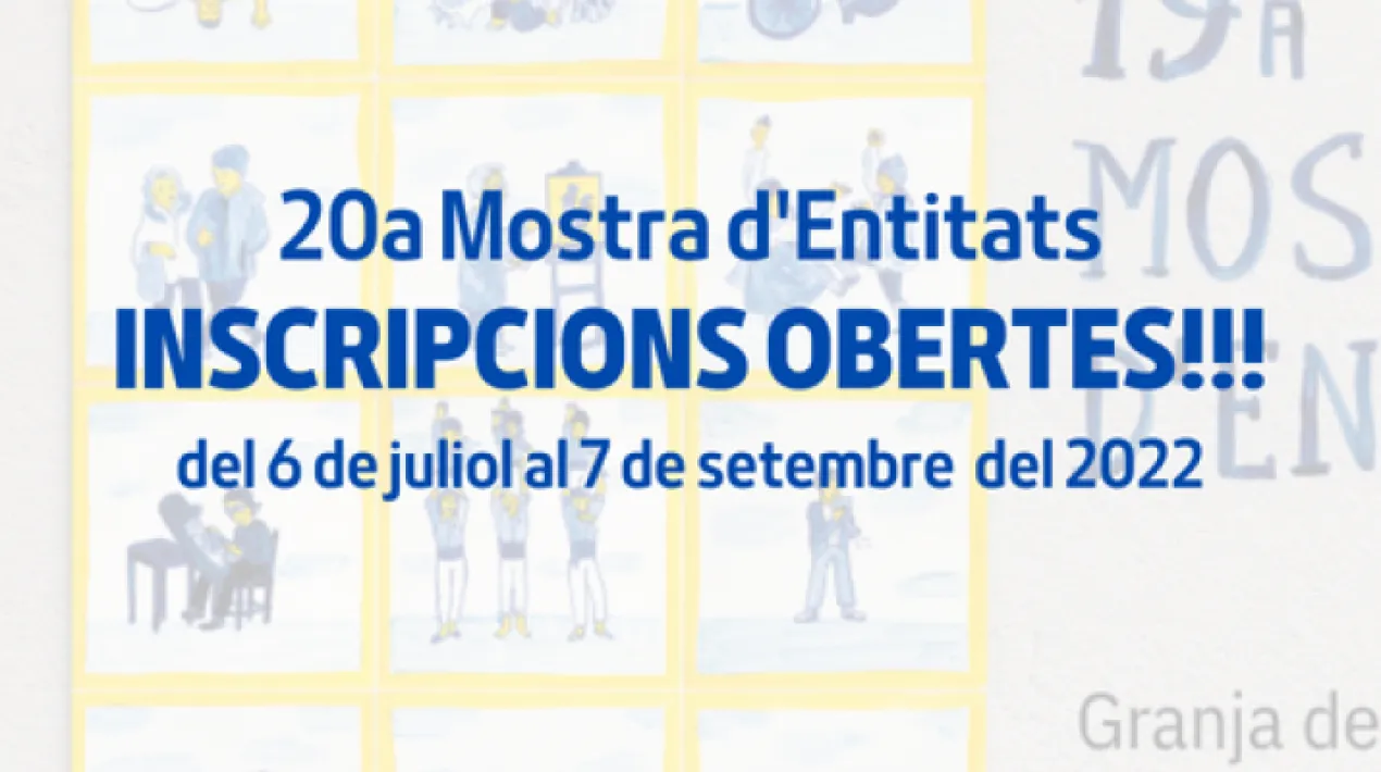  Durant els dies 2, 3 i 4 de desembre a la Granja de la Ricarda, se celebrarà la 20a Mostra d’Entitats del Prat de Llobregat, en el marc de la Fira Avícola. El període d’inscripcions comença el 6 de juliol i estarà obert fins al 7 de setembre. Trobareu tota la informació al web de la Mostra. Les entitats interessades han d’omplir el formulari, indicant de quina manera voldrien participar. Després de l’estiu, les entitats inscrites seran convidades a formar part de les reunions de preparació de la Mostra, amb l’objectiu de decidir el seu paper i el format de participació durant els tres dies que dura l'esdeveniment.  Per a qualsevol dubte o aclariment us podeu adreçar presencialment a les Cases d’en Puig, per telèfon al 93 379 00 50 Ext. 5600 o per correu electrònic a mostraentitats@elprat.catVeure més