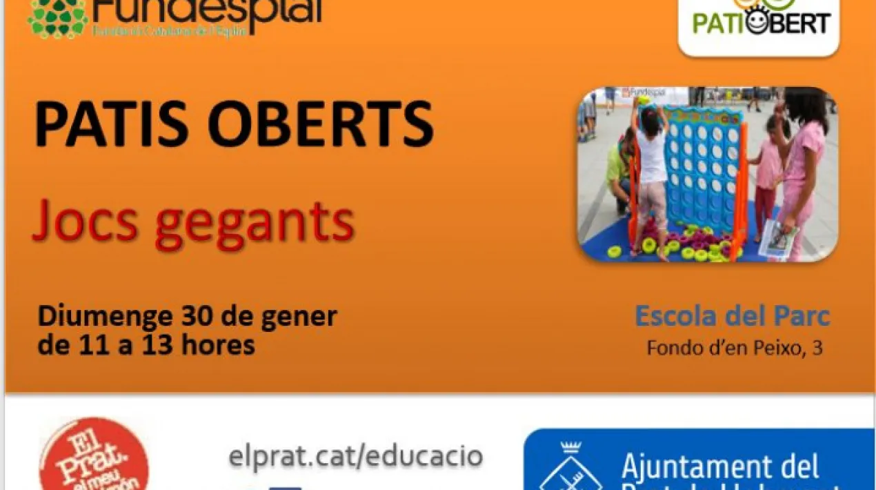 Ens agrada molt jugar, i &eacute;s molt divertit fer-ho per la porta gran! Us presentem jocs gegants, de f&agrave;cil manipulaci&oacute; per compartir amb tots els infants i fam&iacute;lies que tinguin ganes de passar una bona estona diumenge al mat&iacute;. Us esperemVeure m&eacute;s