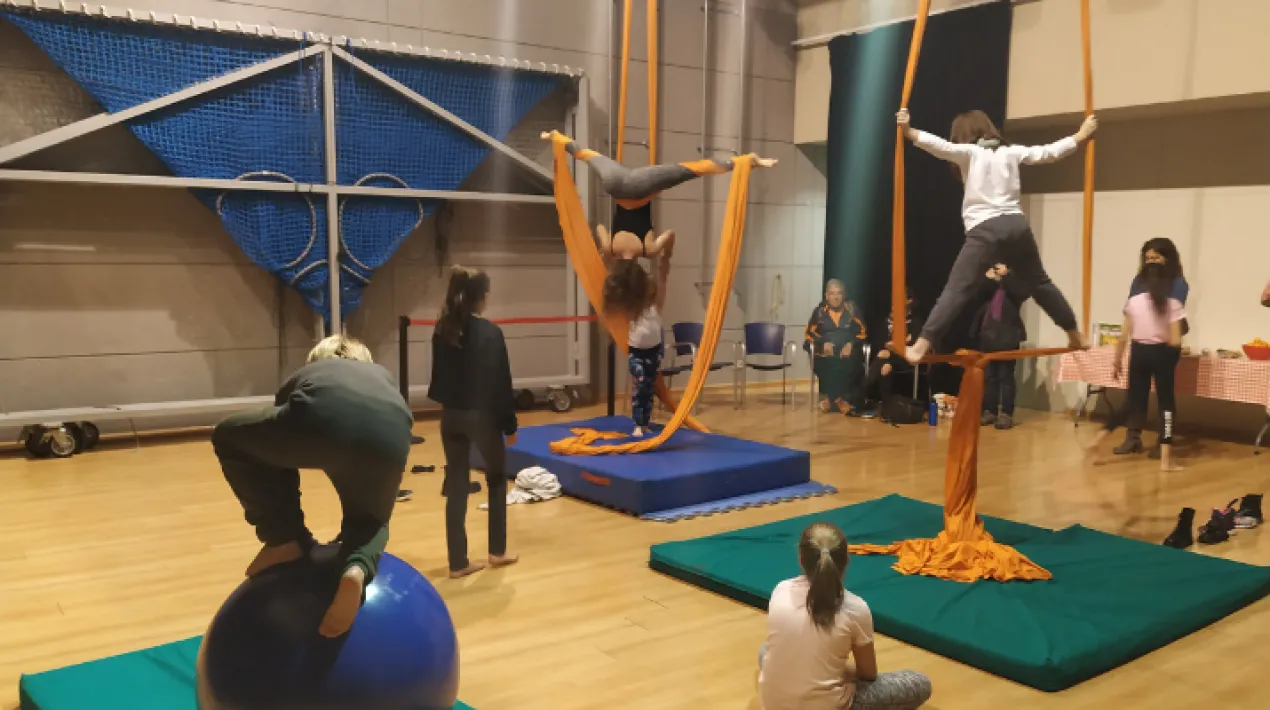 Espai quinzenal de descoberta i pràctica de circ adreçat a famílies amb infants de 6 a 10 anys. A cada sessió, professionals de les diferents disciplines circenses ens acompanyaran per apropar-nos a les diverses tècniques i facilitar la seva pràctica. Força, resistència, agilitat, equilibri i treball en equip són algunes de les habilitats i capacitats que posarem en pràctica en aquesta sessió de 'Circ en família' dedicada als aeris. Tallerista: Kanaya circVeure més