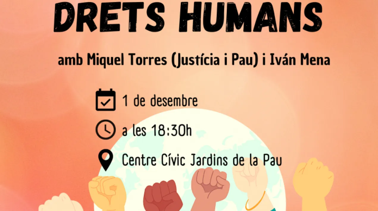 Xerrada per reflexionar com els Drets Humanshan de formar part de lese nostres vides com a drets univesals de tota la població mundial.   Inscripcions al telèfon 93 379 3631 o al CPS Francesc Palau, c. Cadaqués 2.16, 2a plantaVeure més