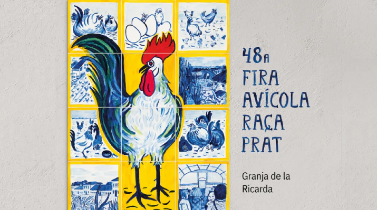  La 48a Fira Avícola Raça Prat se celebrarà de forma presencial del 17 al 19 de desembre a la Granja de la Ricarda i el seu entorn. Torna així a la seva versió presencial un esdeveniment de referència a Catalunya, per on es preveu que passin  prop de 80.000 persones durant aquests tres dies. Podran gaudir d’una d’àmplia oferta gastronòmica, comercial, cultural i lúdica en un ampli recinte firal de 19.000 m2. En les properes setmanes, s’aniran desvetllant tots els detalls d’aquesta cita per excel·lència amb el pollastre Pota Blava. Aquest dijous, s’ha conegut el cartell d’aquesta edició en un acte que ha tingut lloc a Torre Muntadas. L’obra d’enguany, inspirada en la tradició rajolaire catalana i mediterrània La imatge d’enguany de la fira és, com el pollastre que la protagonitza, un producte “quilòmetre zero”. Com succeeix des de ja fa uns anys, també en aquesta edició ha anat a càrrec d’una artista local. En aquest cas, es tracta de Tinta Fina. És el nom artístic de Núria Inés. Llicenciada en Belles Arts, Núria Inés (Tinta Fina) treballa en els seus projectes d'arts visuals des del relat gràfic i el còmic expandit. Aquesta activitat la combina amb la relatoria gràfica i l'educació, a l'escola d'arts visuals del Prat i com a artista col·laboradora en el programa 